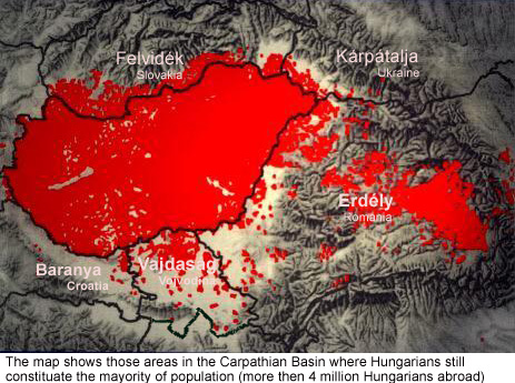 map of slovakia and surrounding countries. The map with inhabited area by